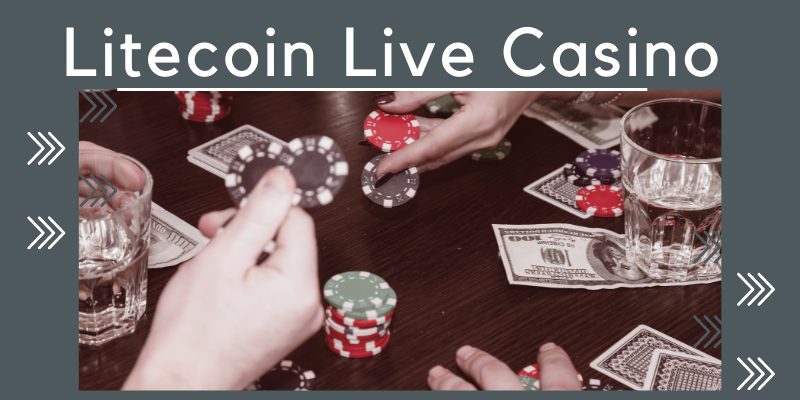 Litecoin Live Casino, hands, coins, dollars, drinks